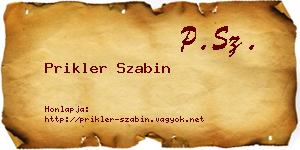 Prikler Szabin névjegykártya